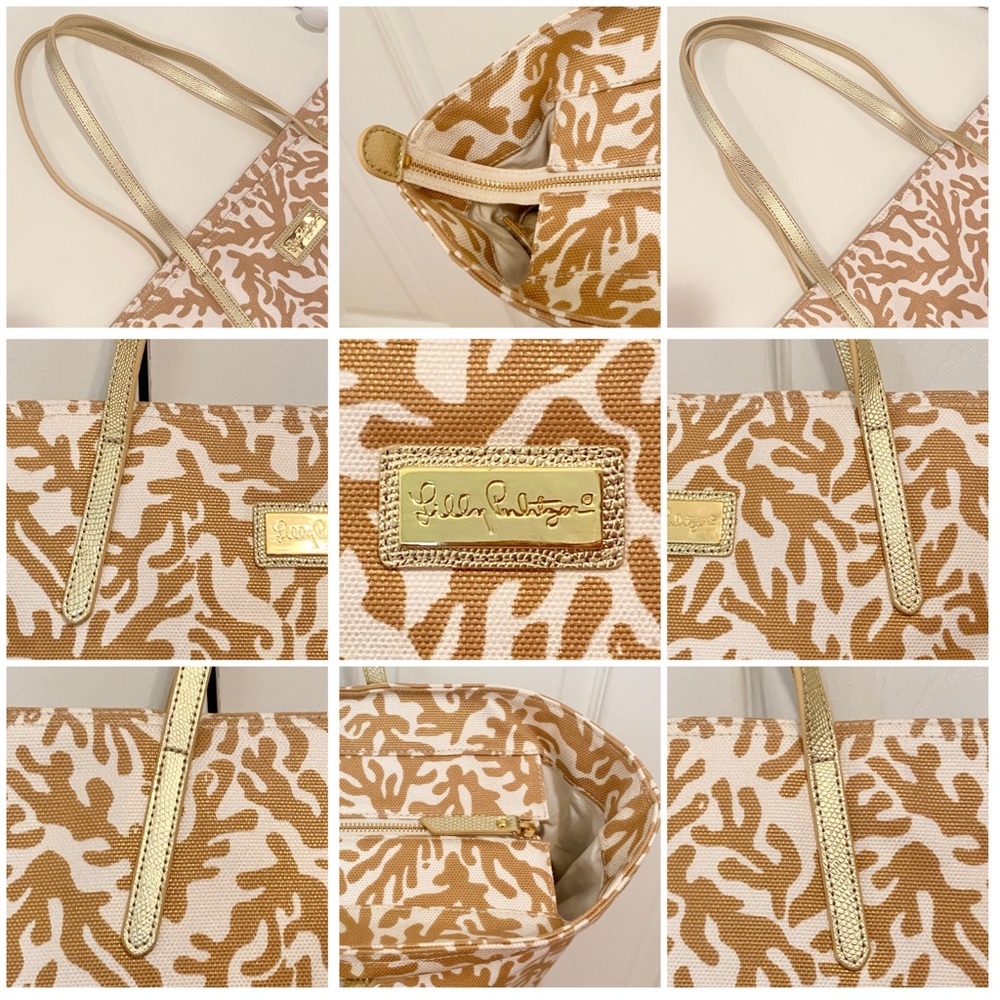 RARE NWOT Lilly Pulitzer Resort Tote Natural Treasure - Picture 13 of 14